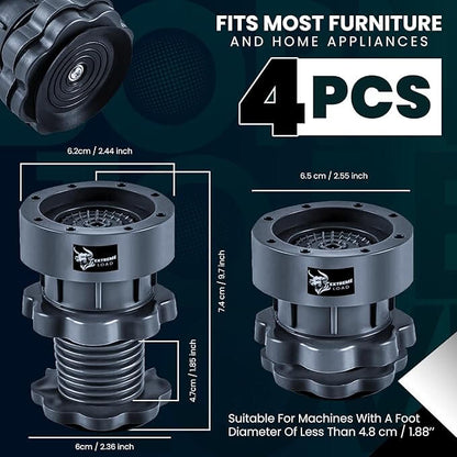 Adjustable Anti Vibration Washing Machine Feet Pads (Set of 4)