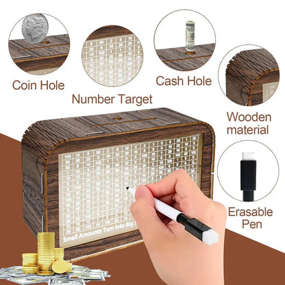 Big Money Saving Milestone Wooden Box - Save Rs 1,00,000/- In Invest Rs 399/-